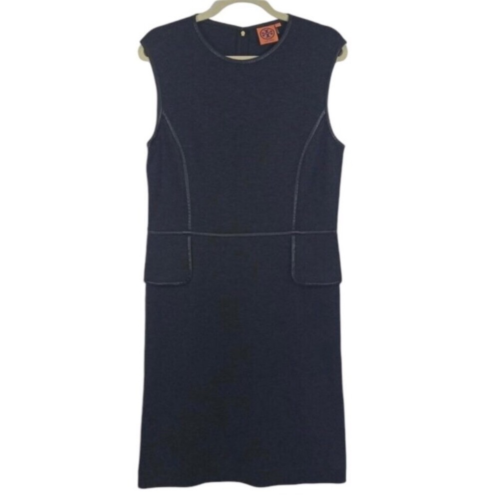 Tory Burch Navy Sleeveless Sheath Dress